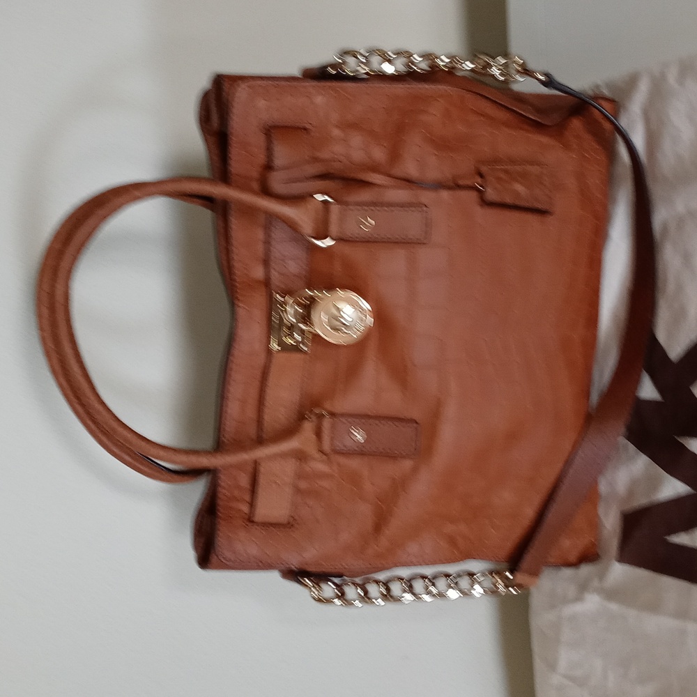 Michael Michael Kors Hamilton Mocha Geniune Leather Tote